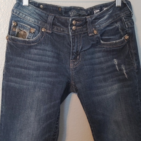 Miss Me Denim Distressed Sequined jeans Size 30 - Picture 6 of 16